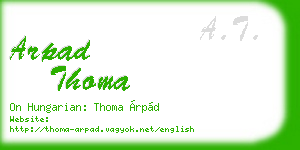 arpad thoma business card