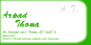 arpad thoma business card